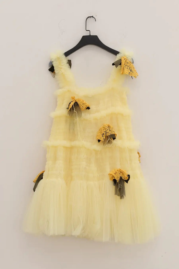 CAROLINE HU Flower A-Line Dress SS22YLWD07 Yellow PCH7